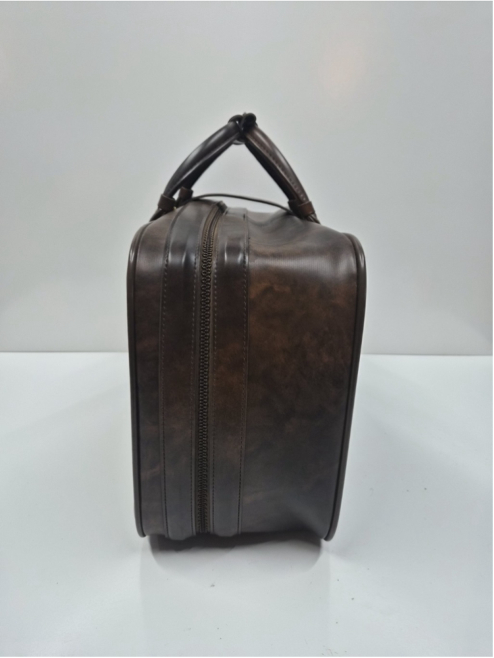 Vintage Invicta Leather Carry On Luggage Bag Brown Weekender Travel Suitcase - Picture 5 of 16